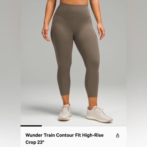 Lululemon Wunder Train contour fit HR crop 23”, size 6, in dark forest, EUC - Picture 2 of 3